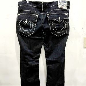 True Religion Womens Black Belt Loops Five Pockets Straight Leg Jeans Size 38